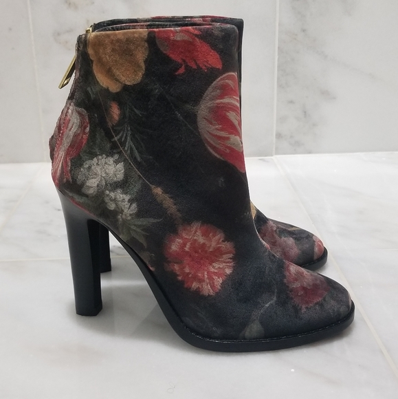 Joie Shoes - Joie Blayze Floral Velvet Booties High Heels Printed Boot 36.6 NWOT
